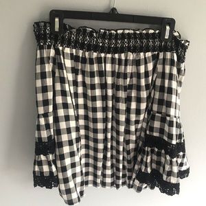 Xhilaration | Off the shoulder gingham top
